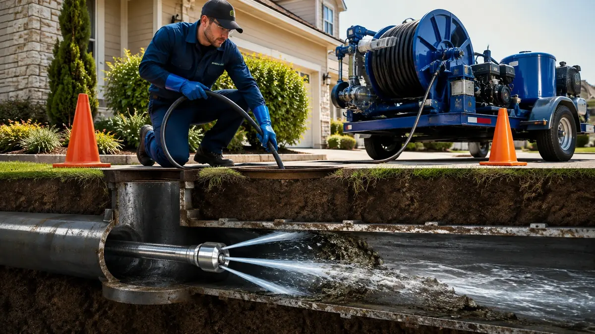 Main Sewer Line Hydro Jet Cleaning in Cedar Glen