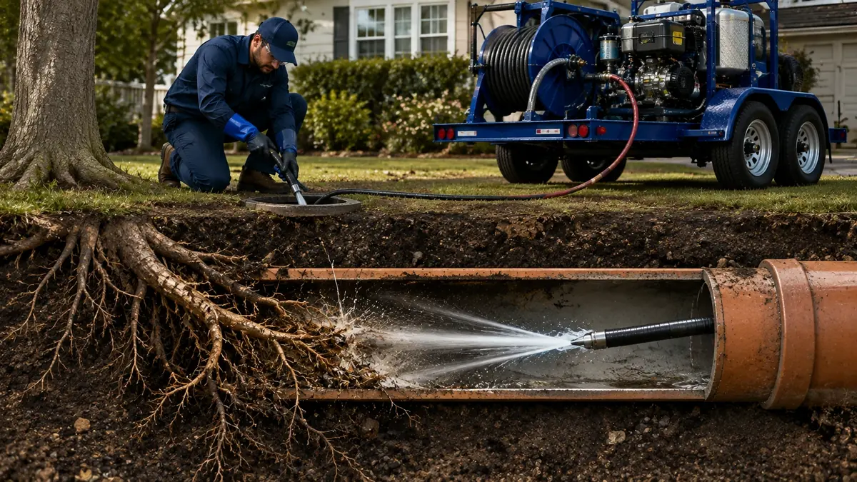 Tree Root Removal with Hydro Jetting in Cedar Glen